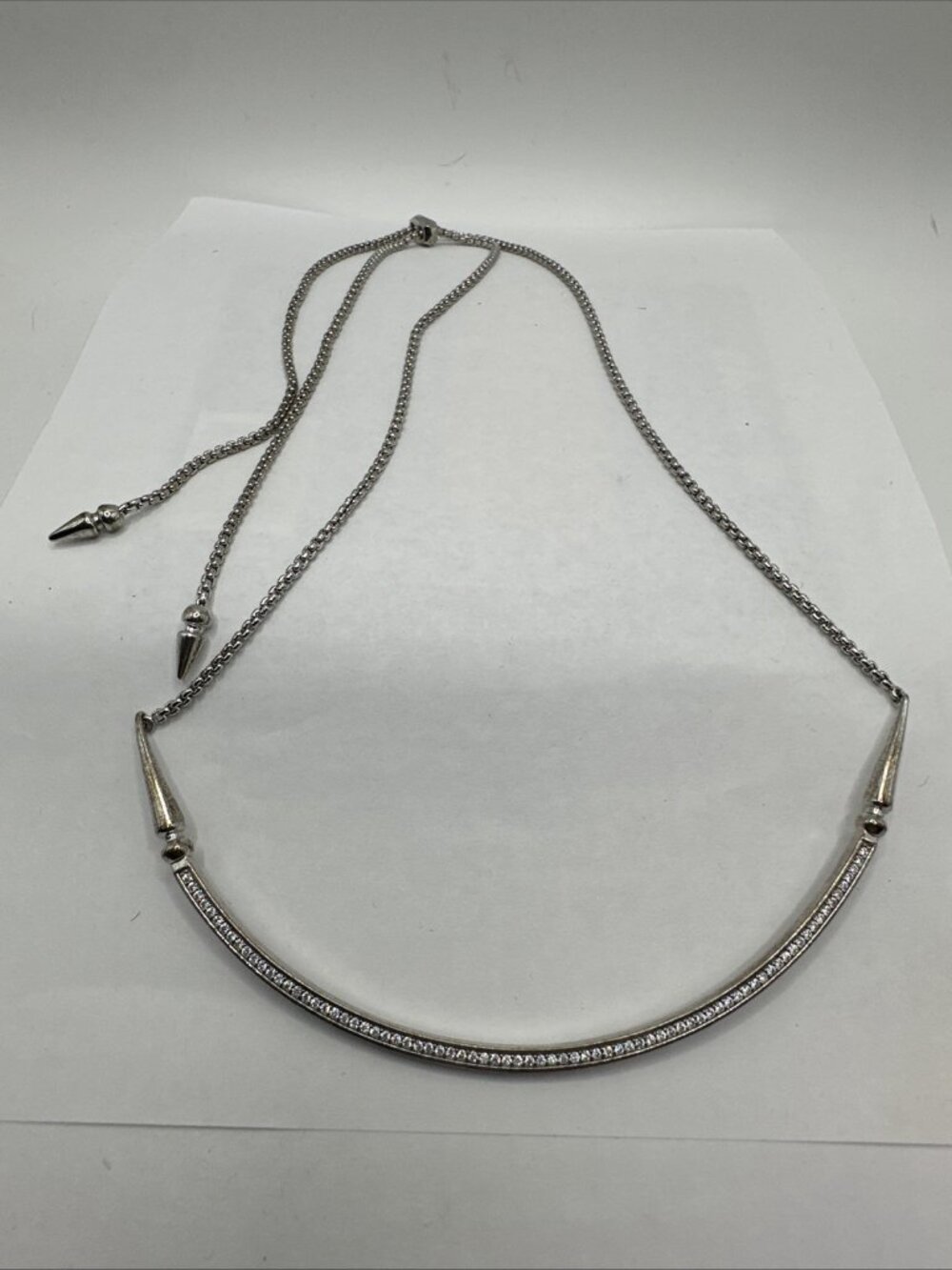 Kendra Scott Adjustable Scott Scottie Silver Tone Pava Cz - Picture 8 of 14
